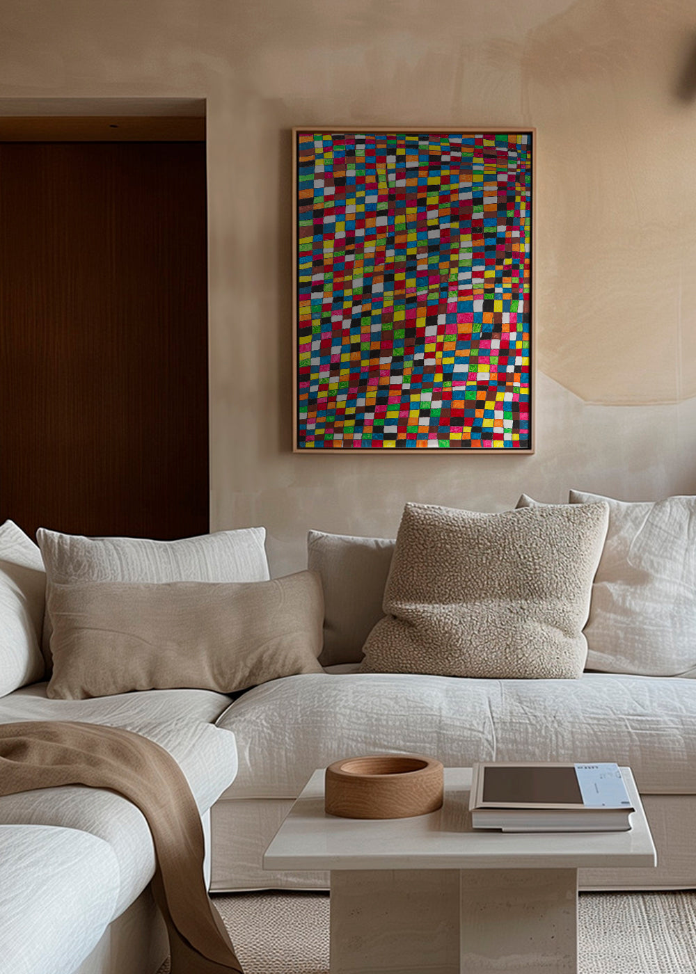 Geometrisk konst: färgglatt mosaikgaller