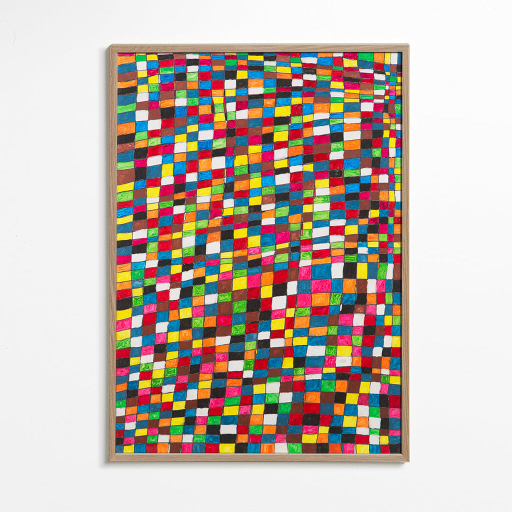 Geometrisk konst: färgglatt mosaikgaller