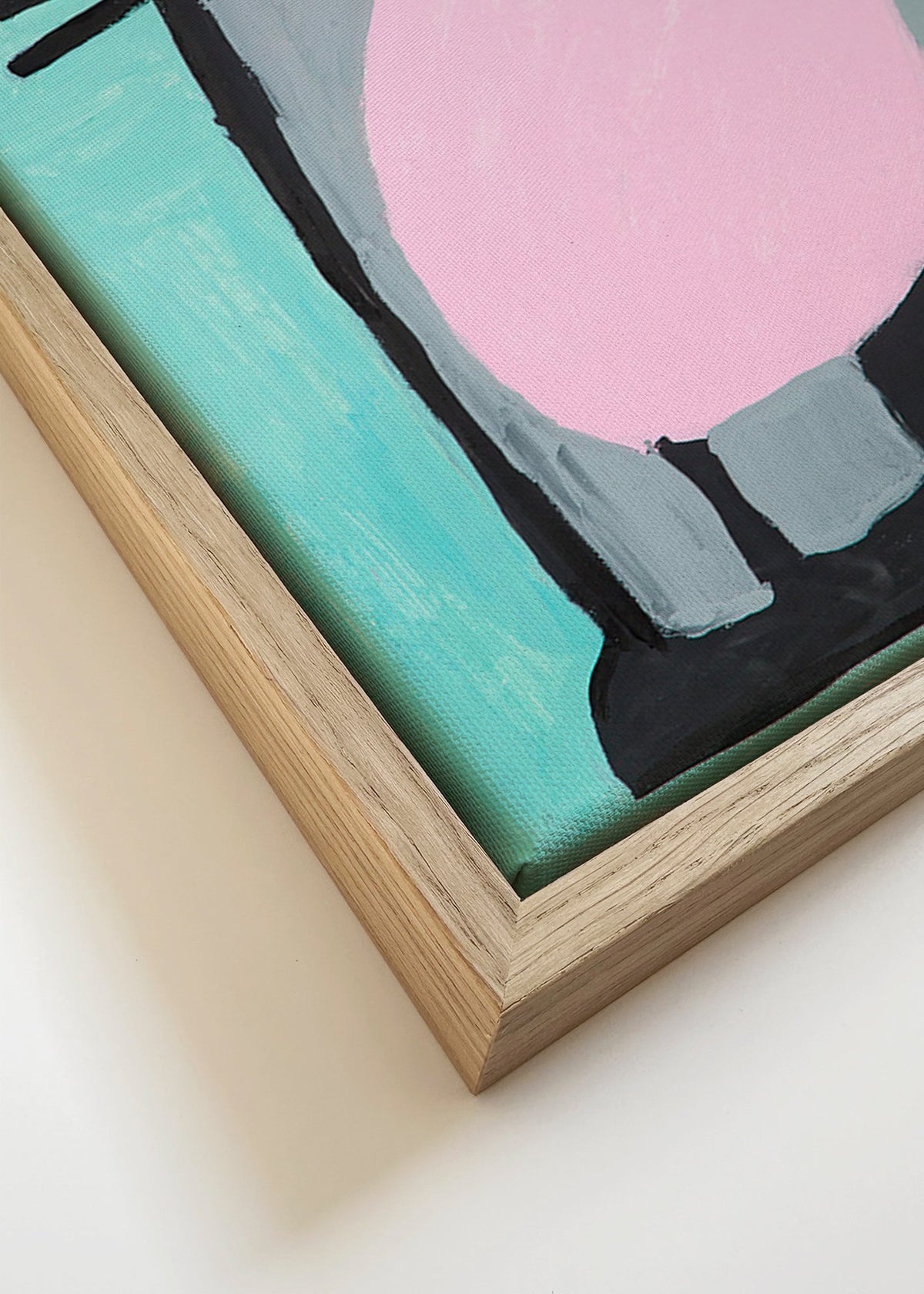 Barnposter rosa pingvin lekfull – Canvas detail