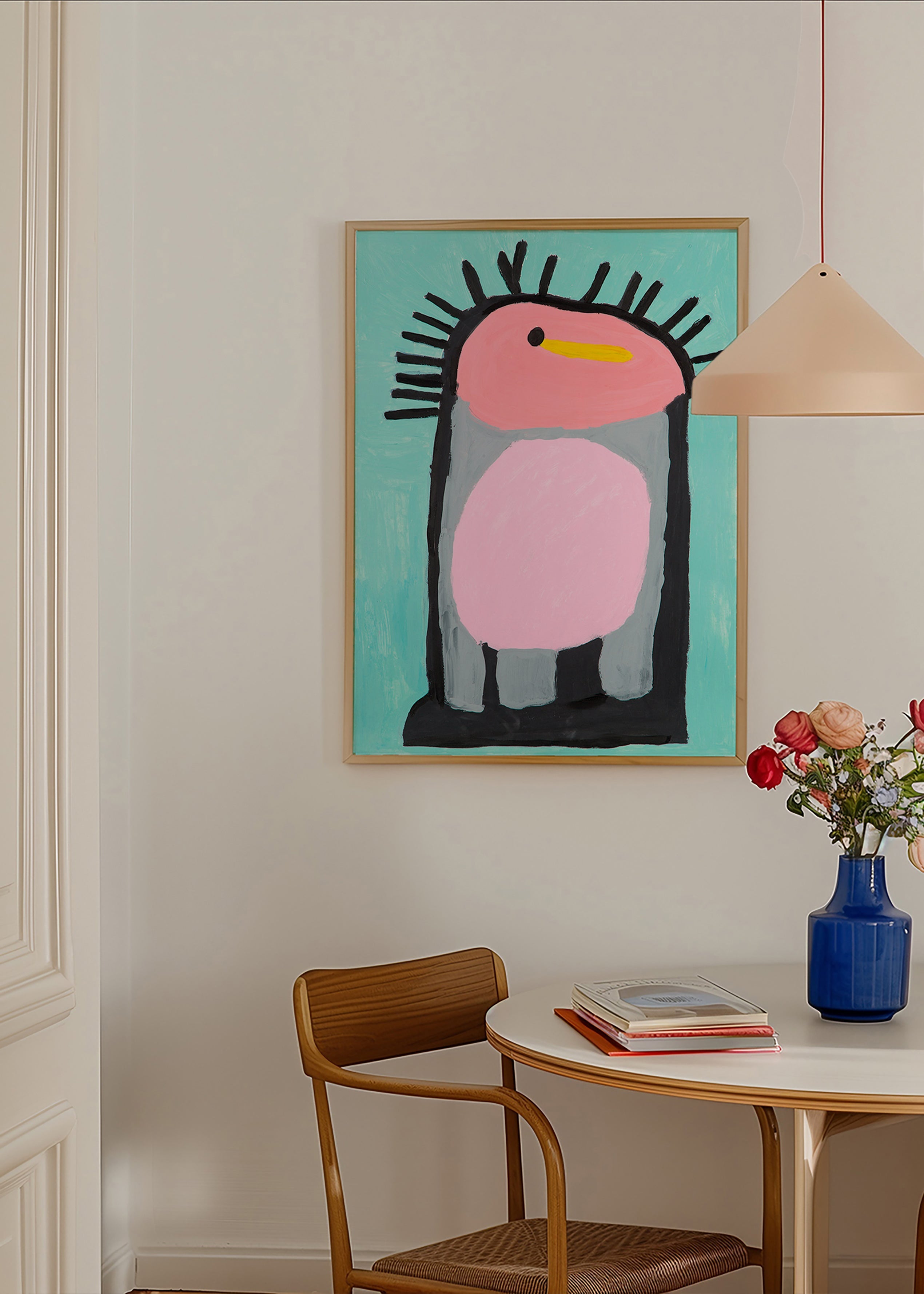 Barnposter rosa pingvin lekfull – Product1