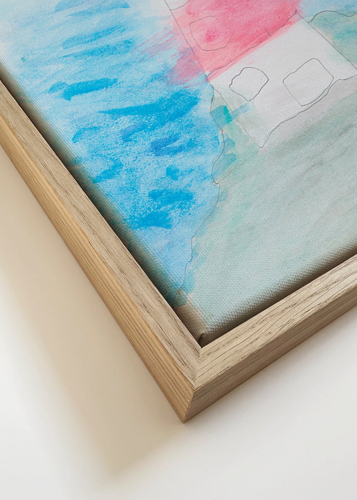 Landskapskonst: fyr i akvarell – Canvas detail