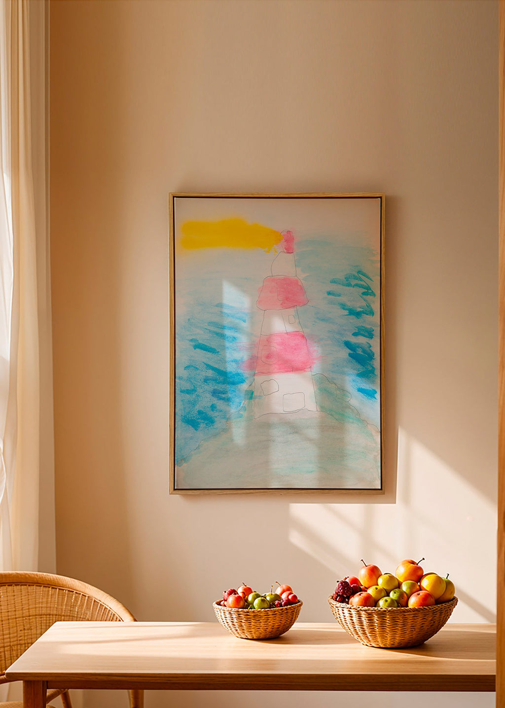 Landskapskonst: fyr i akvarell – Canvas1