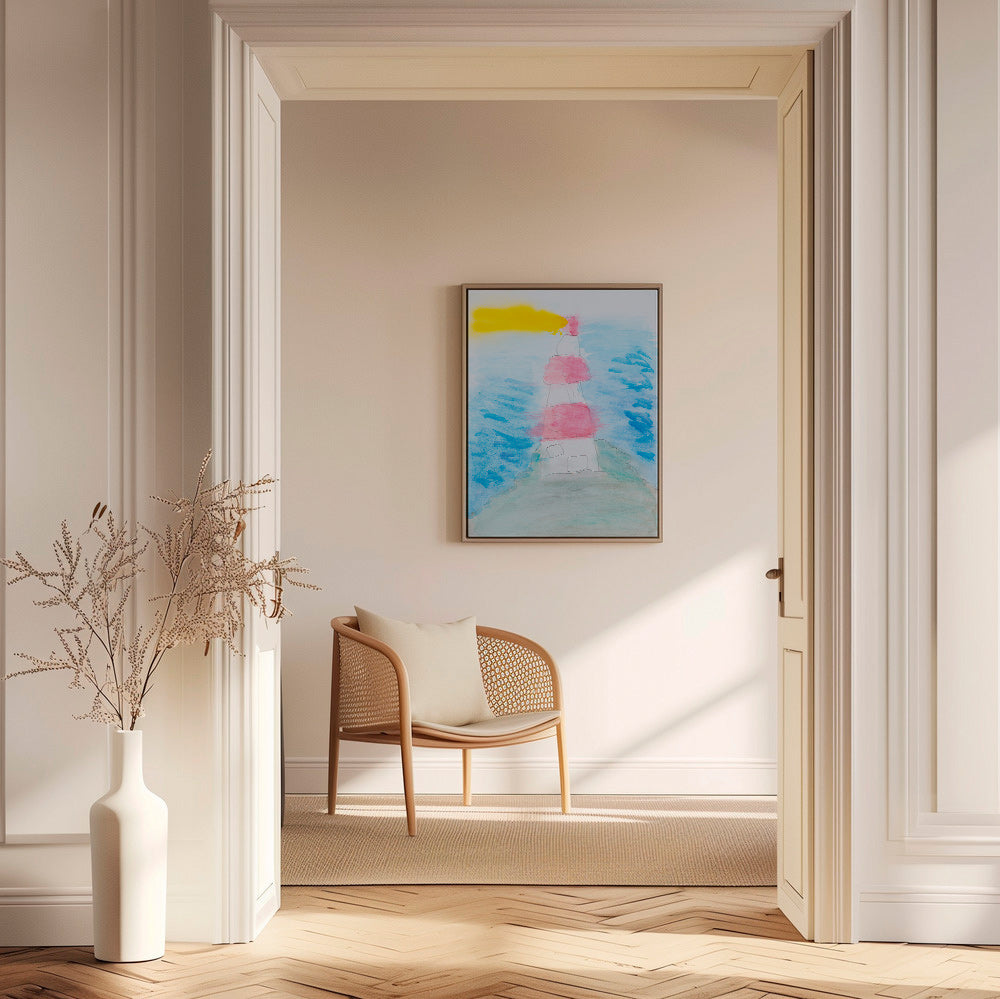 Landskapskonst: fyr i akvarell – Canvas2