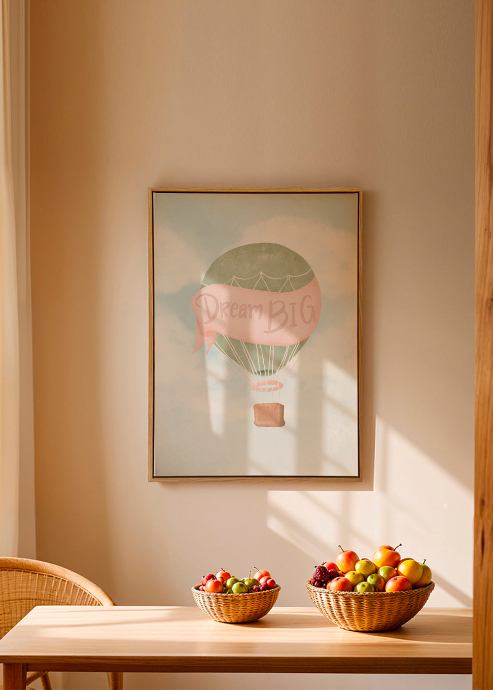 Barnposter med luftballong och text