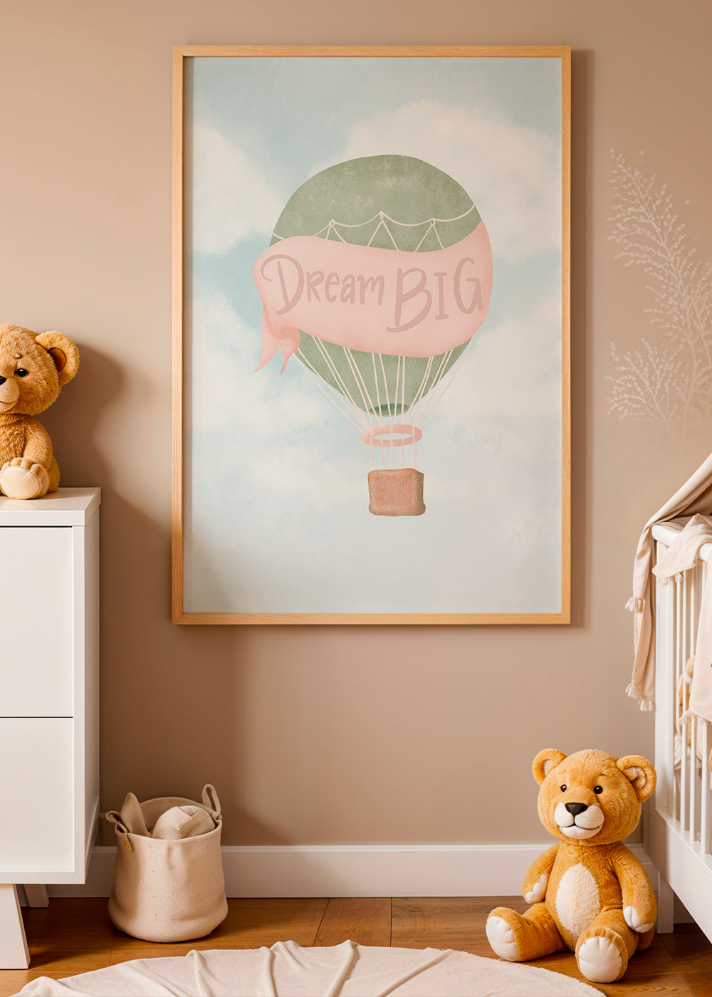 Barnposter med luftballong och text