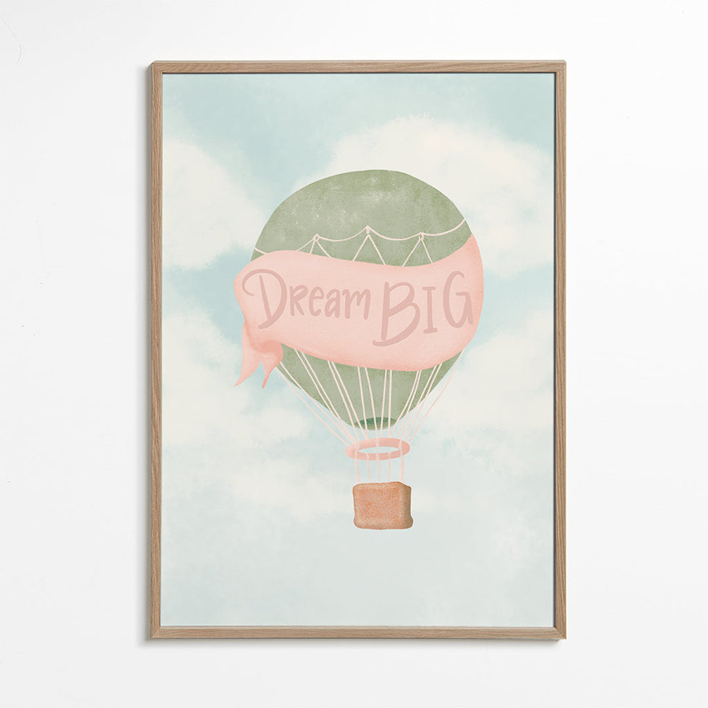 Barnposter med luftballong och text
