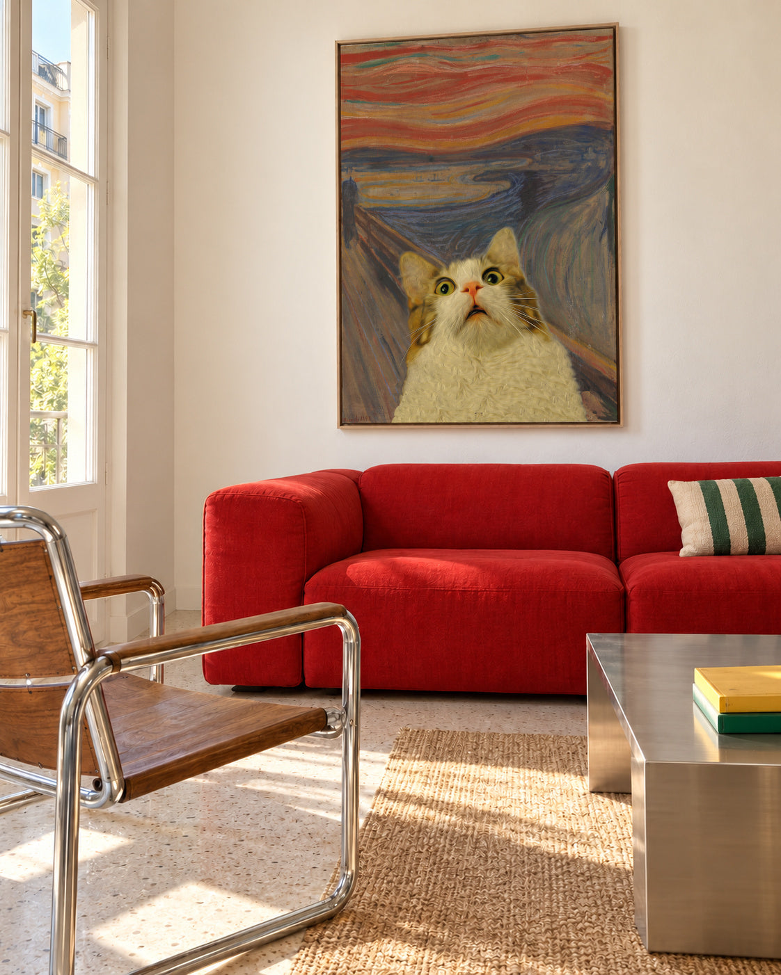 The Meow 02 - Framed canvas in an interior