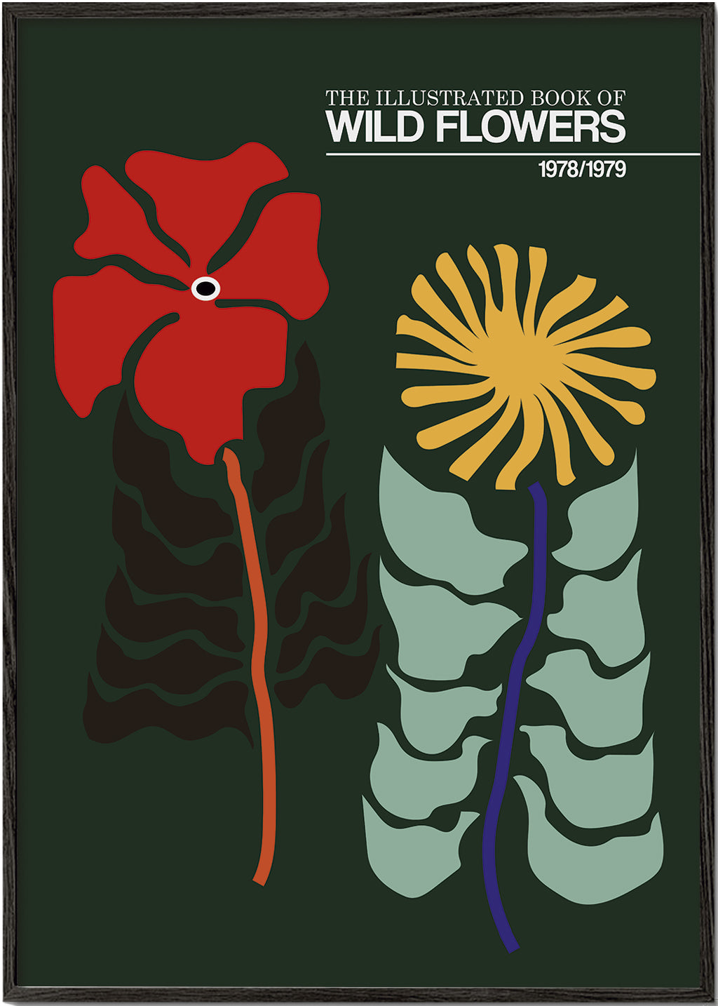Botanisk poster: retro blommillustration