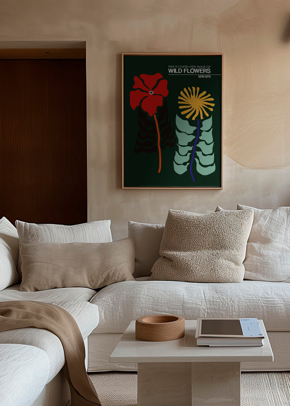 Botanisk poster: retro blommillustration
