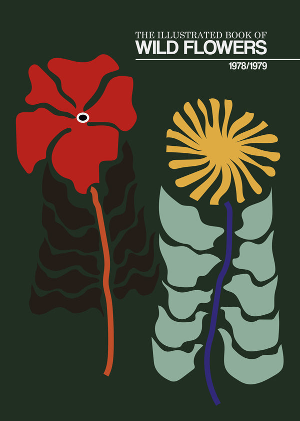 Botanisk poster: retro blommillustration