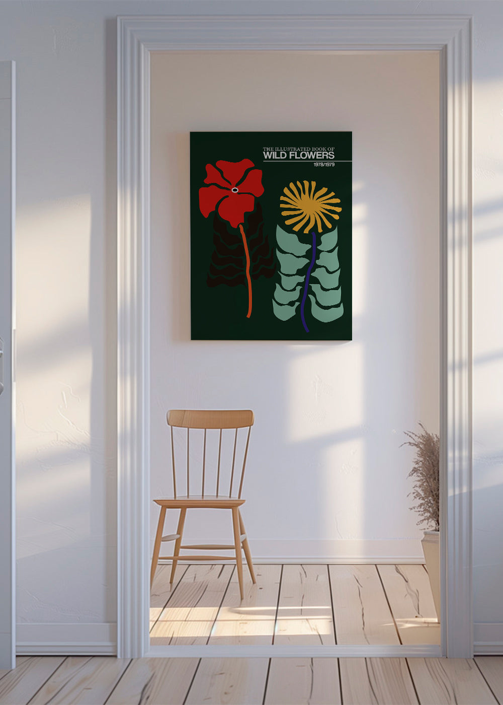 Botanisk poster: retro blommillustration