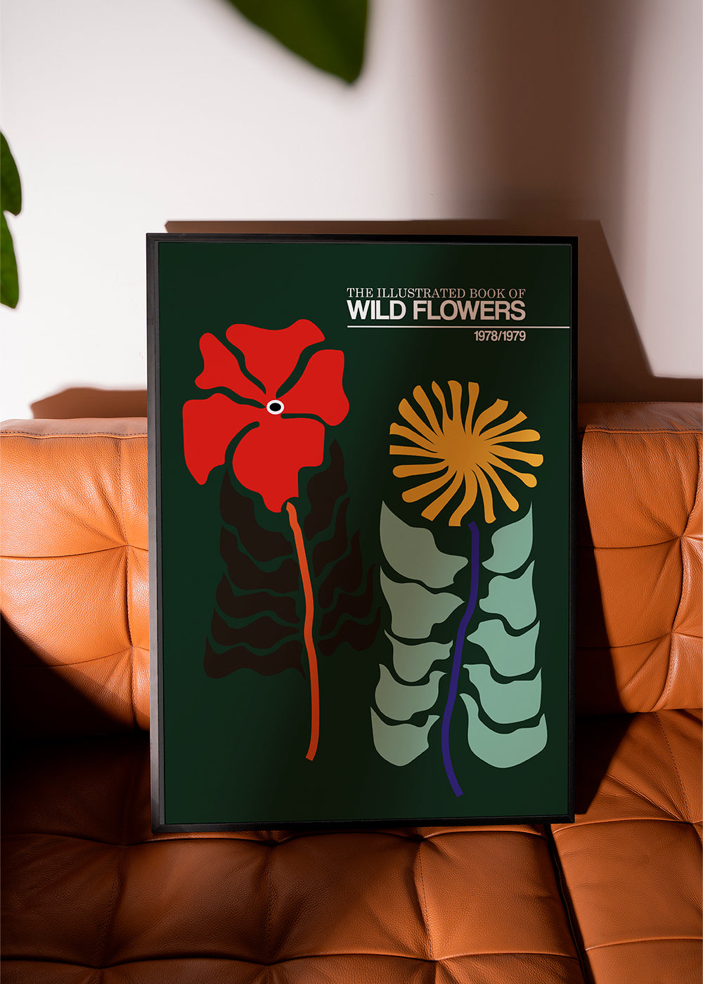 Botanisk poster: retro blommillustration