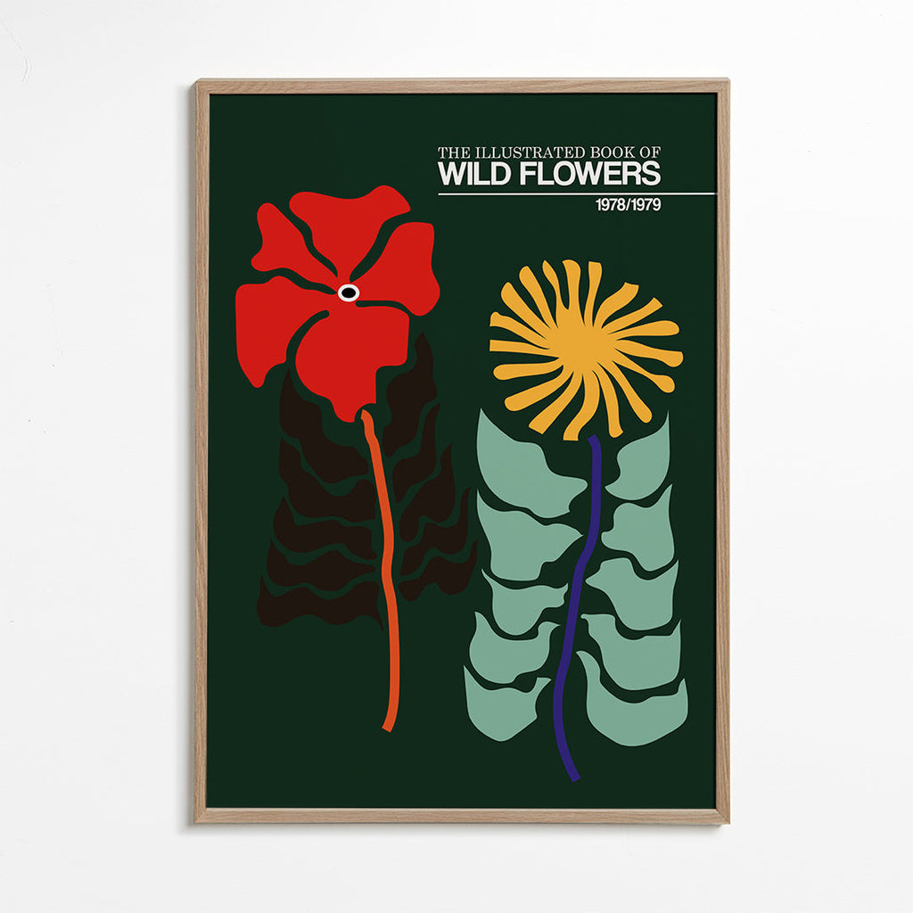 Botanisk poster: retro blommillustration