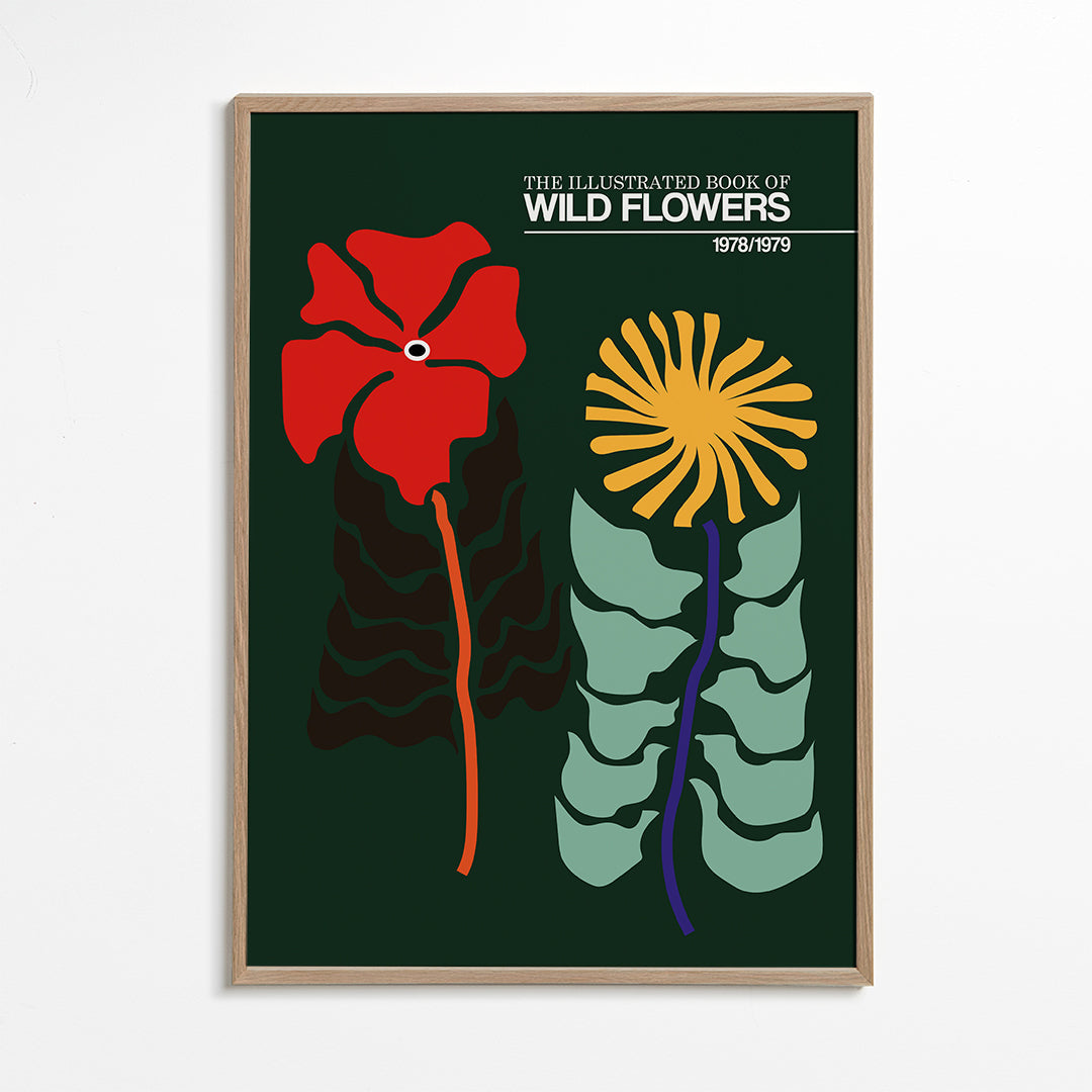 Botanisk poster: retro blommillustration