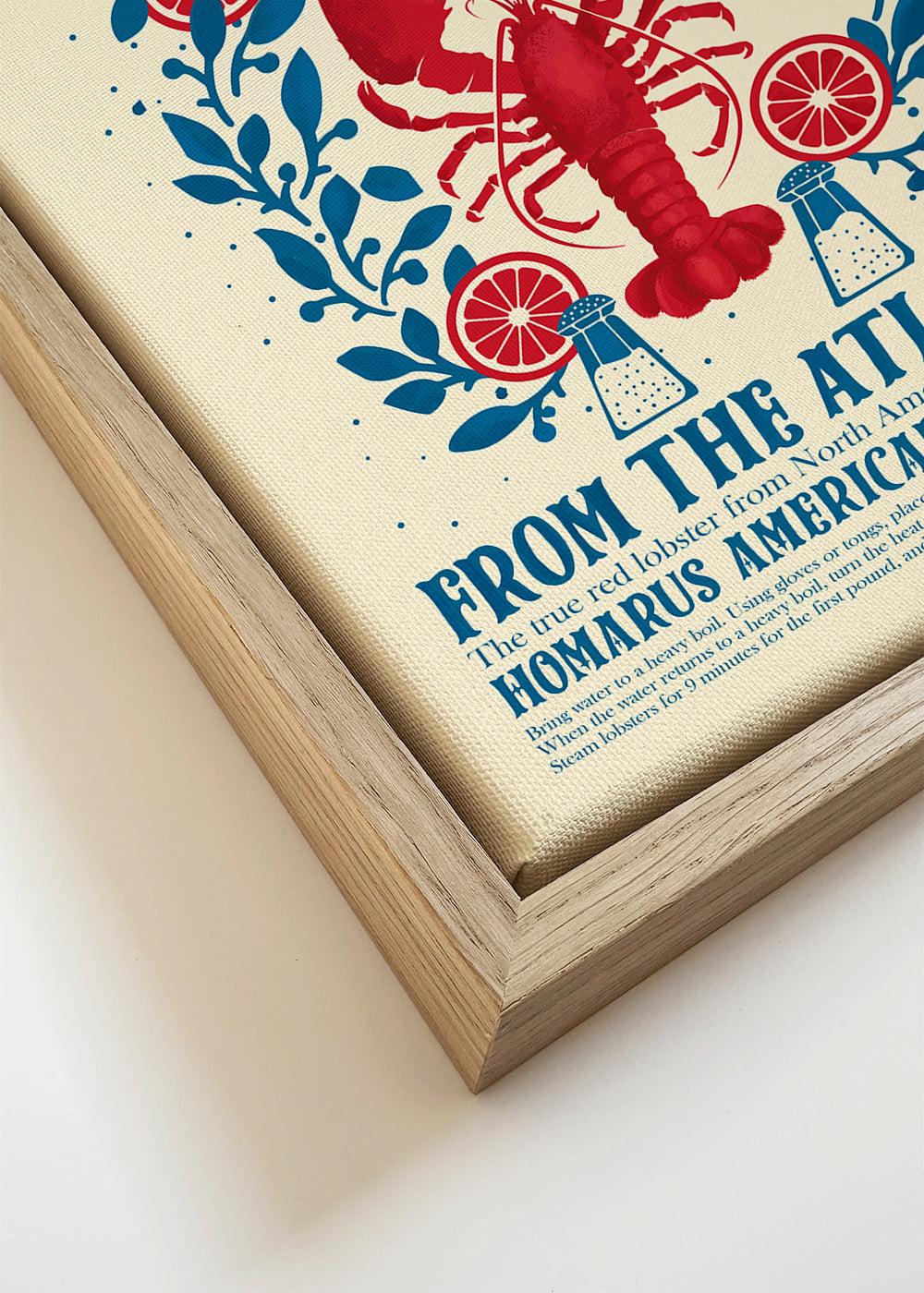 Kökskonst med hummer och vintage-typografi