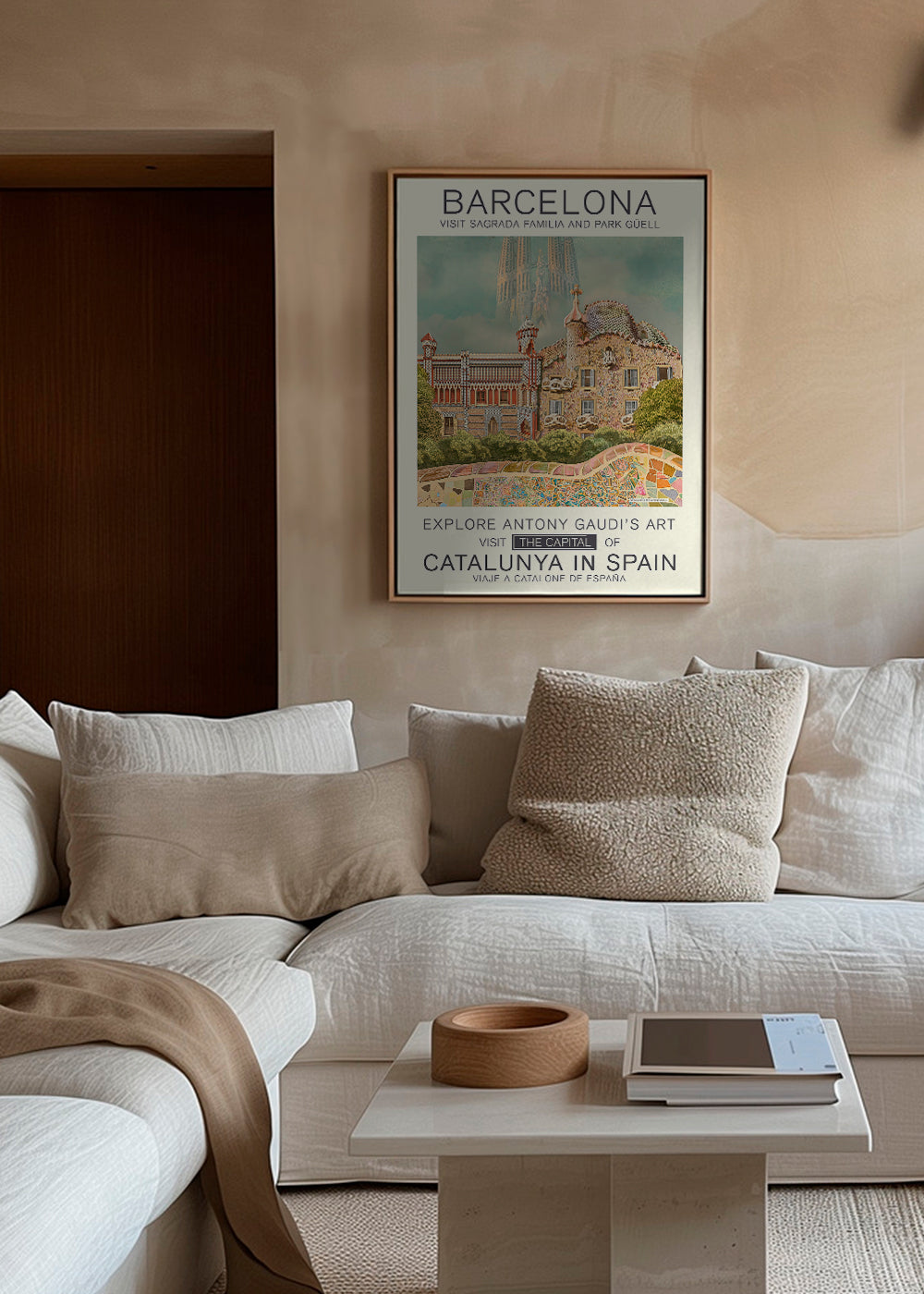 Stadsposter Barcelona i Gaudí-stil