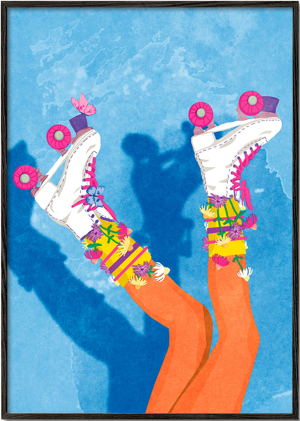 Sportkonst: Färgstark skate-pose