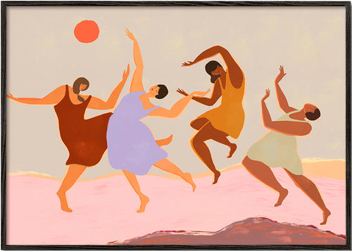 Illustration dansare i färgstark komposition