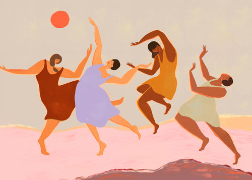 Illustration dansare i färgstark komposition