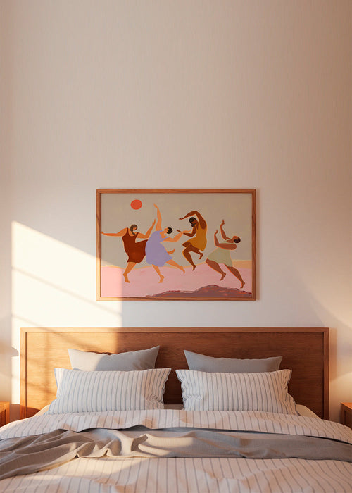 Illustration dansare i färgstark komposition