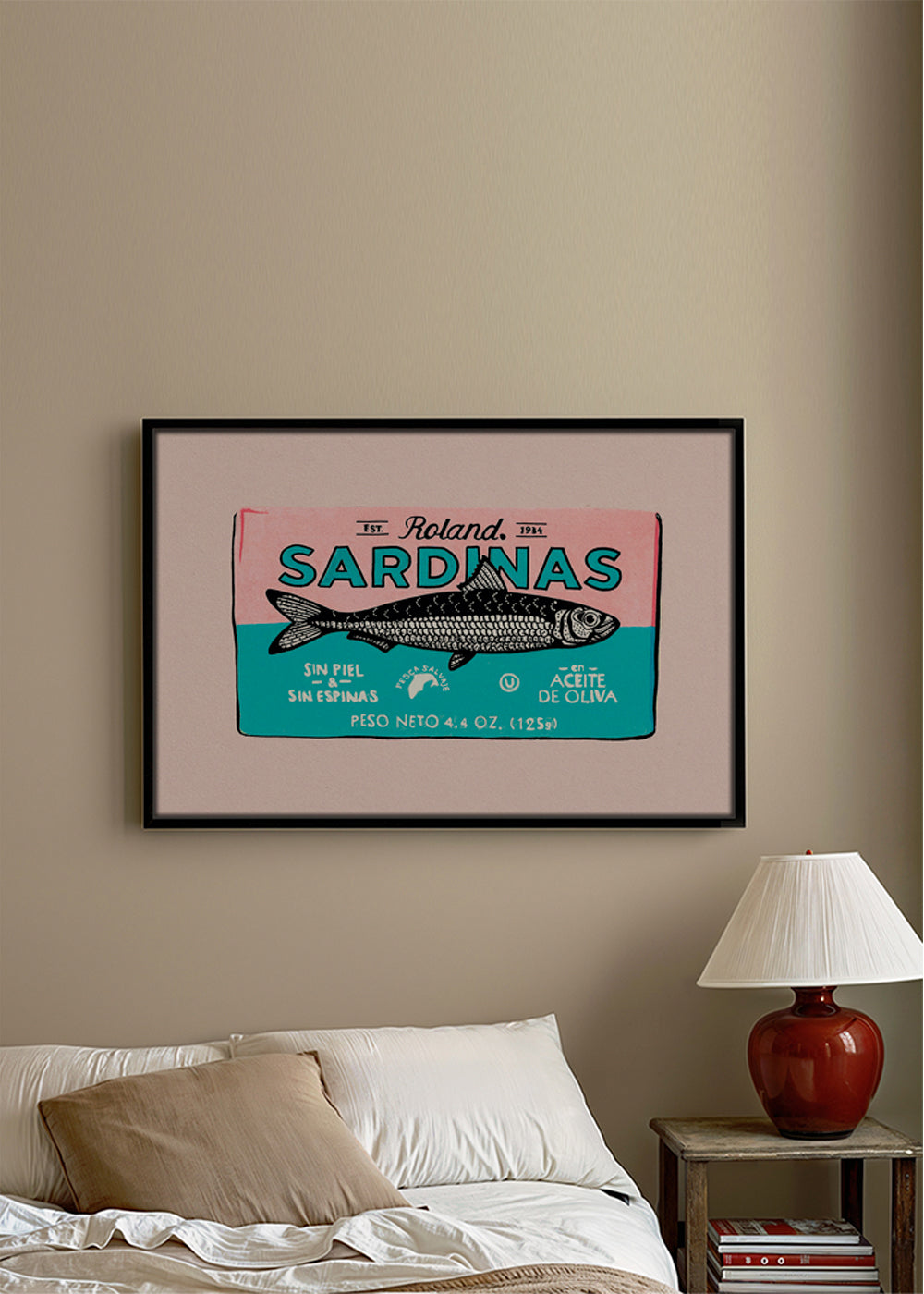 Kökskonst Sardiner retro etikett