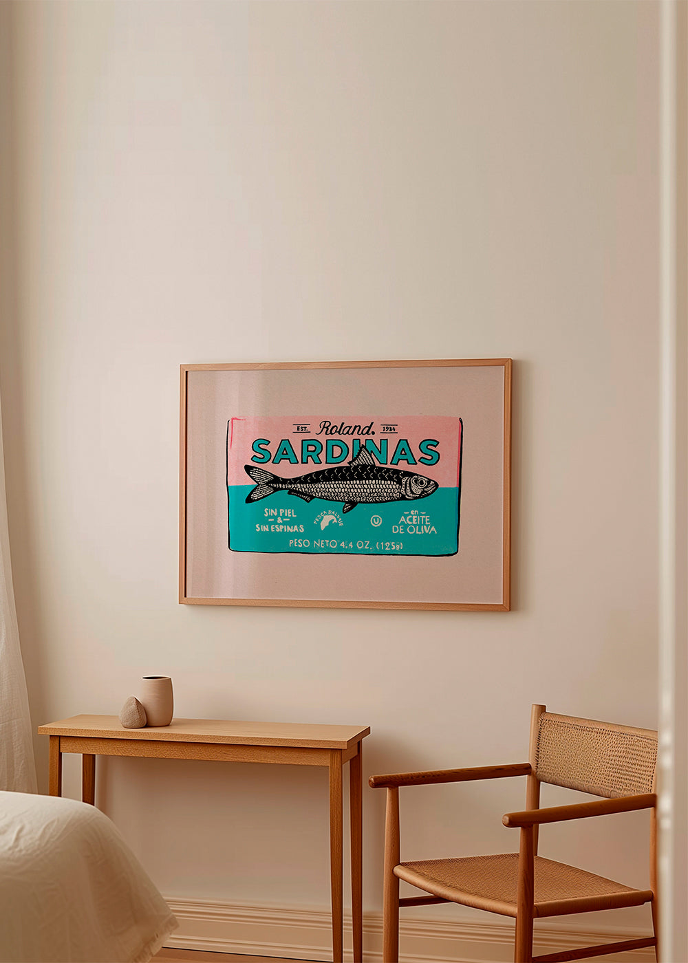 Kökskonst Sardiner retro etikett