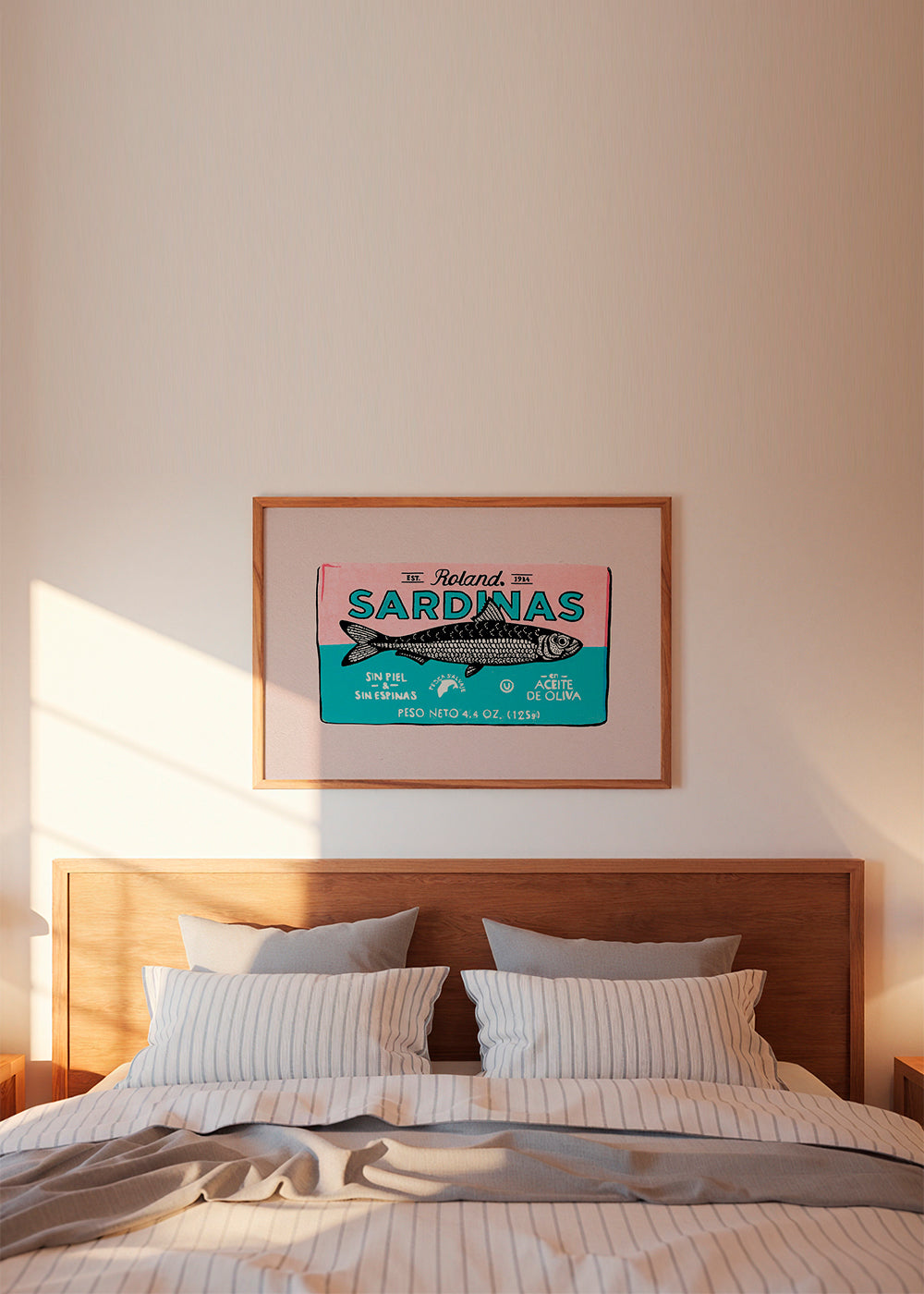 Kökskonst Sardiner retro etikett