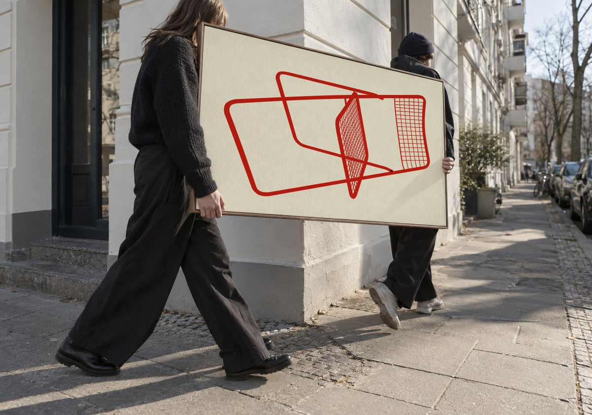 Ted Net Chair Red - Framed canvas in an interior
