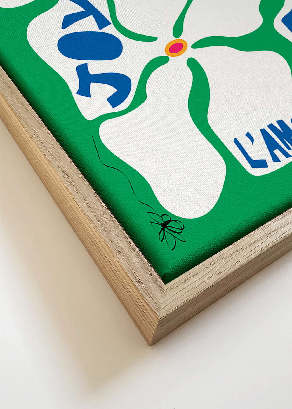 Blommig typografisk illustration i grönt