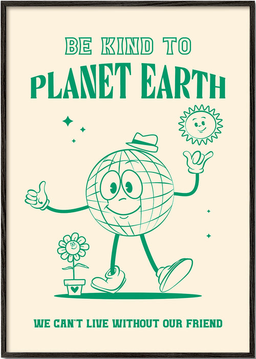 Illustration planet med miljöbudskap