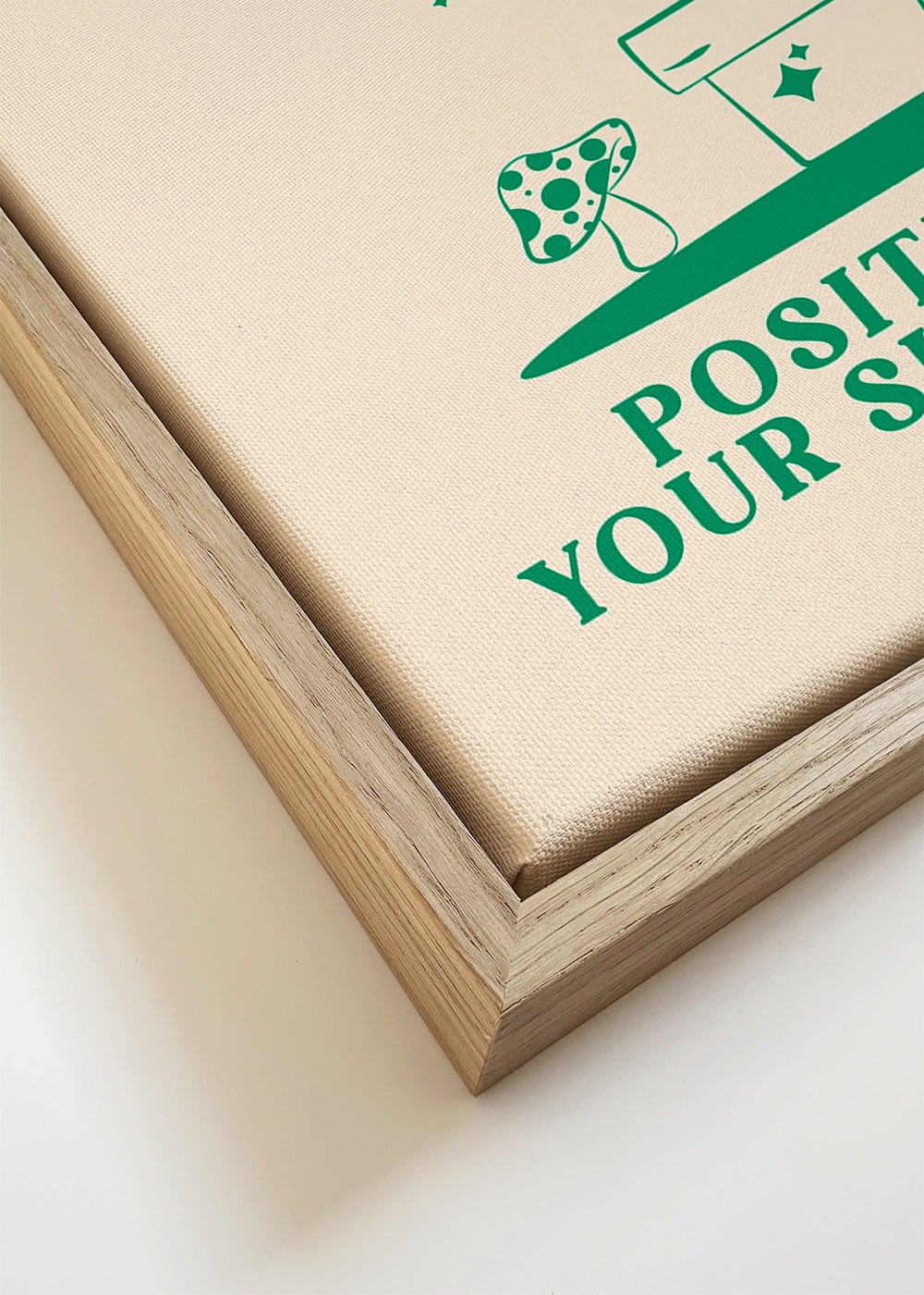 Illustration leende blomma med positiv text