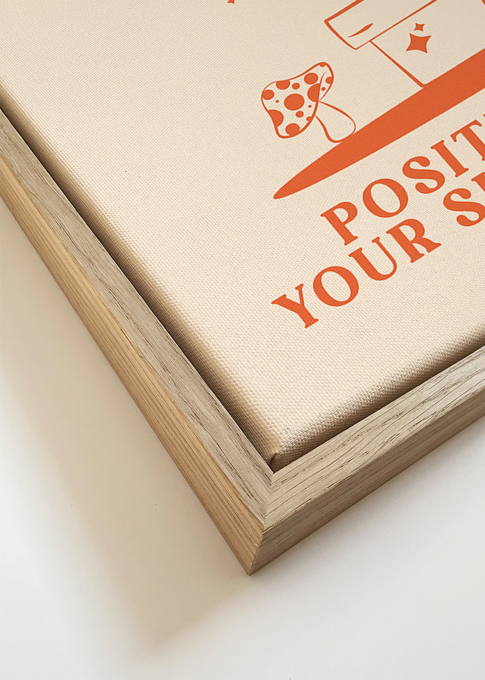 Illustration med positiv text och leende blomma