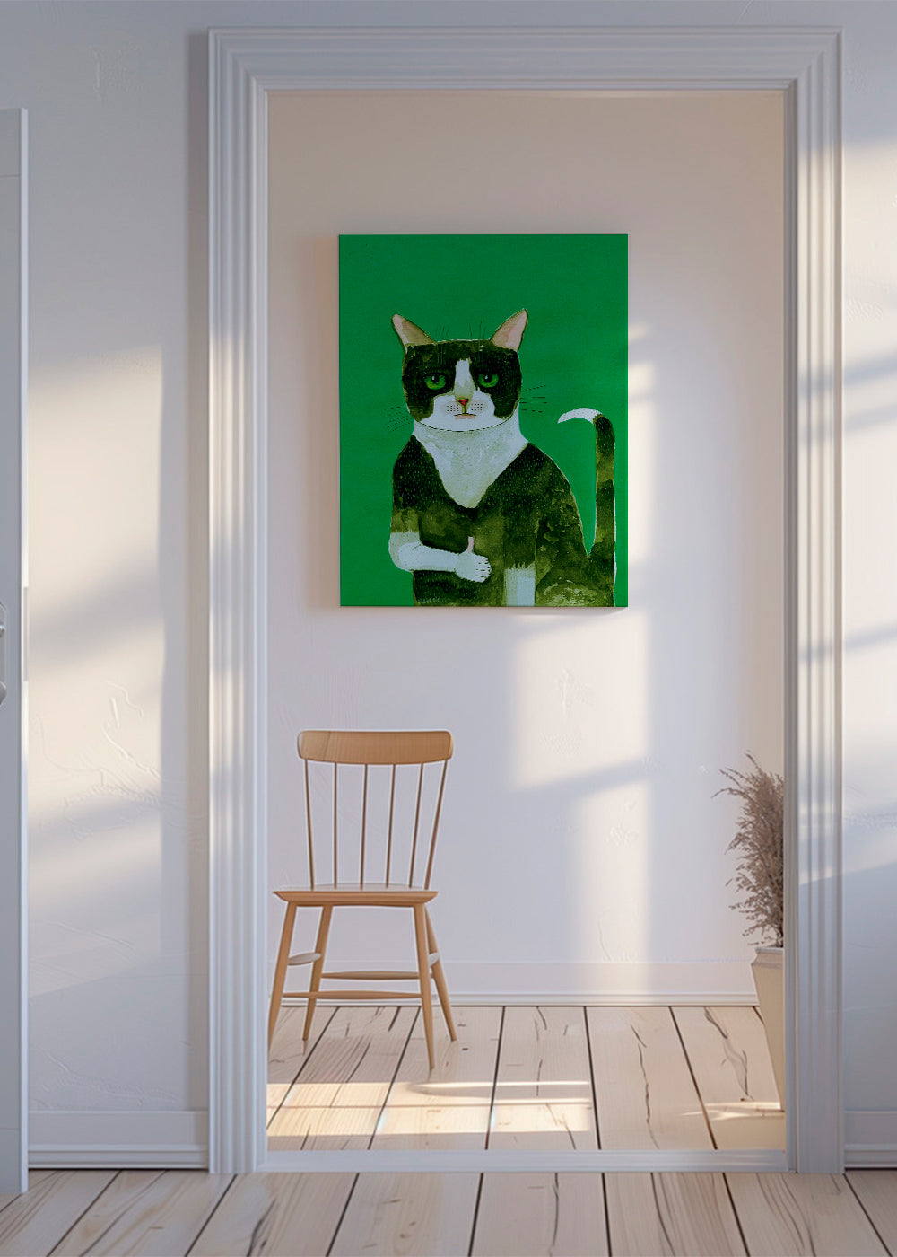 Tuxedo kattkonst med tumme upp