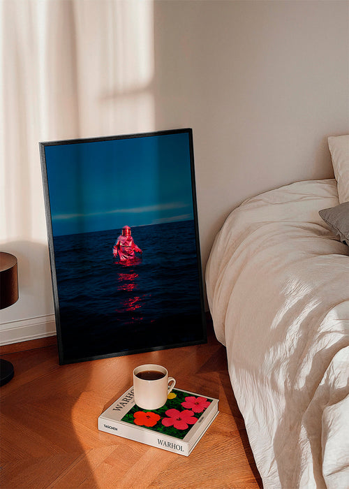 Landskapskonst med astronaut i havet