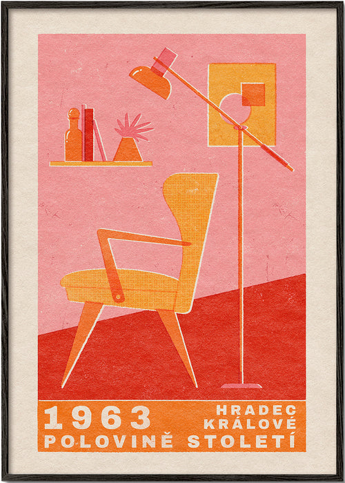 Vintageaffisch: fåtölj och lampa 1963