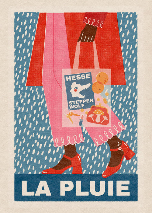 Illustration La Pluie väska och regn