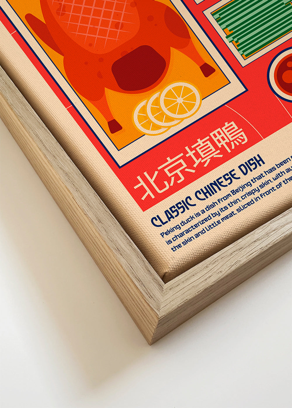 Kökskonst Peking Duck retroillustration