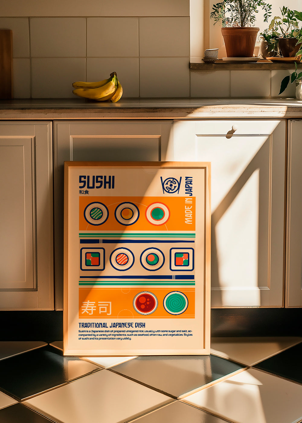 Kökskonst Sushi grafisk affisch