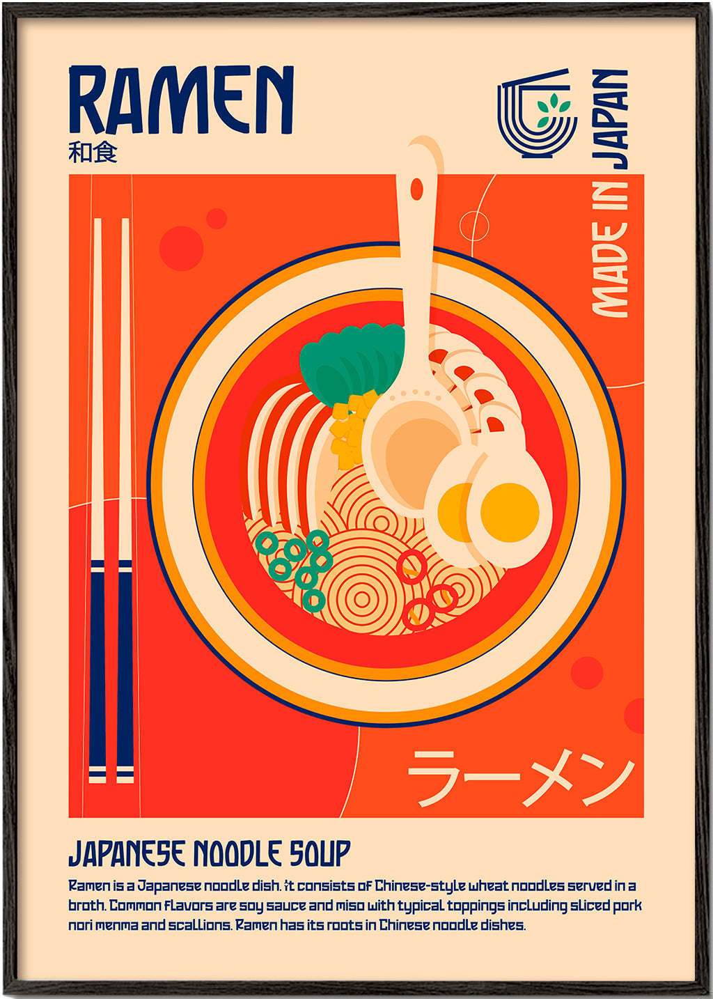 Kökskonst Ramen japansk affisch