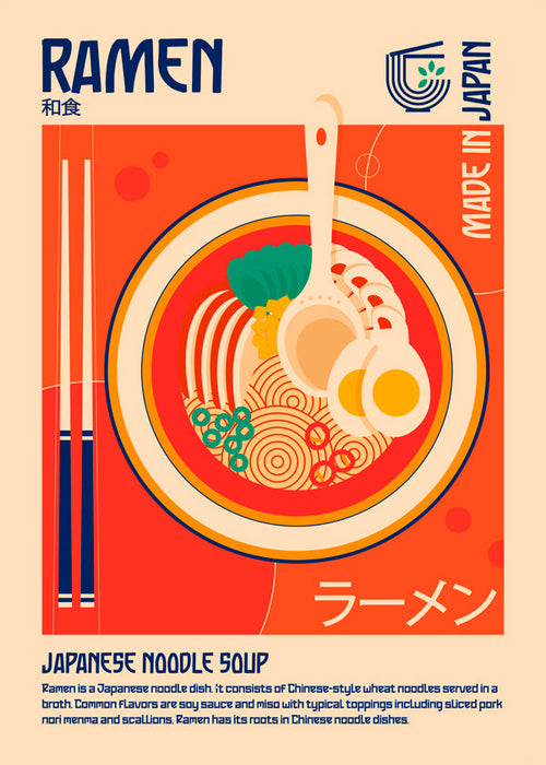 Kökskonst Ramen japansk affisch