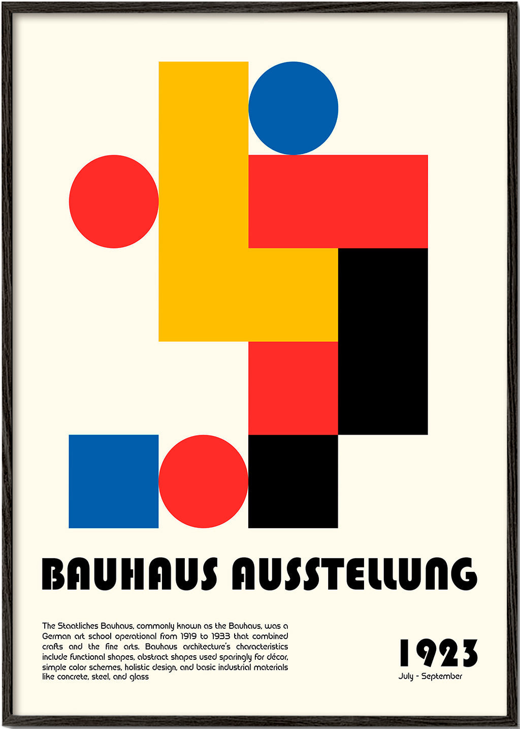 Geometrisk affisch Bauhaus med primära former