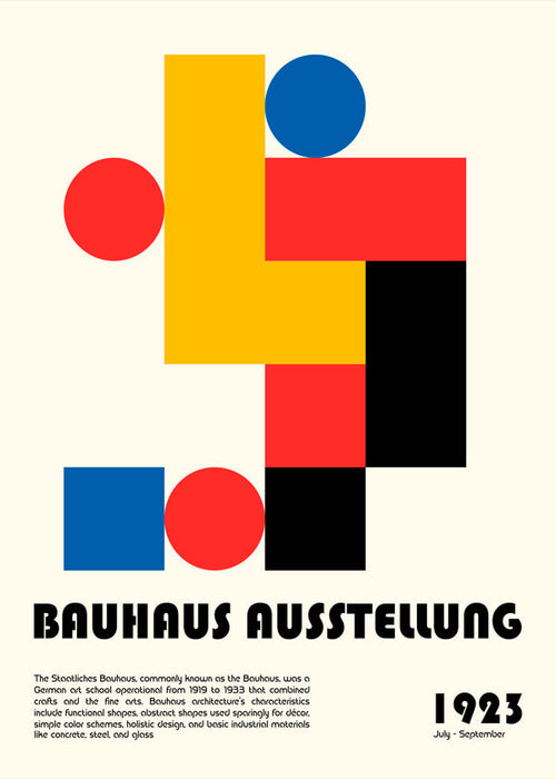 Geometrisk affisch Bauhaus med primära former