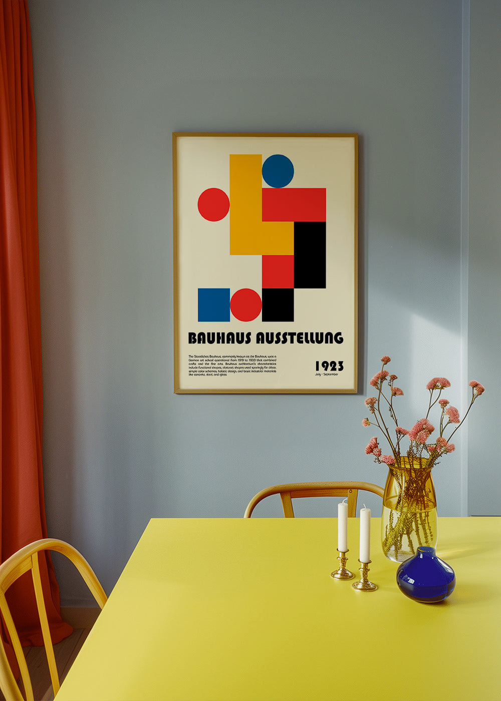Geometrisk affisch Bauhaus med primära former