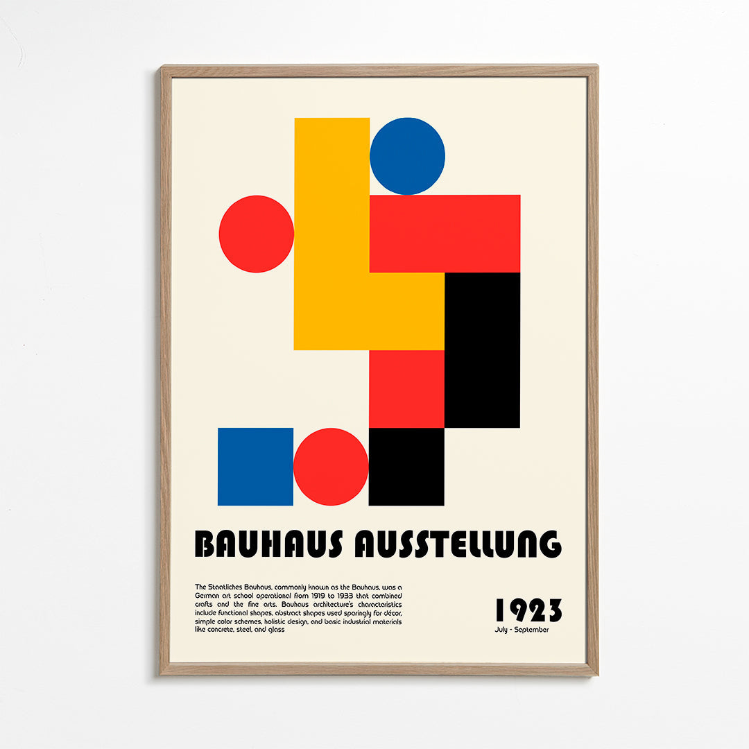 Geometrisk affisch Bauhaus med primära former