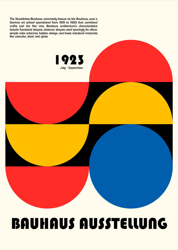 Geometrisk affisch Bauhaus 1923 primära former