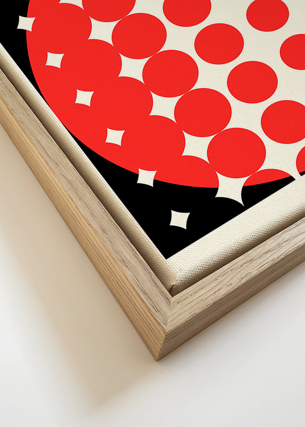 Geometrisk Bauhaus-poster med röda halvcirklar