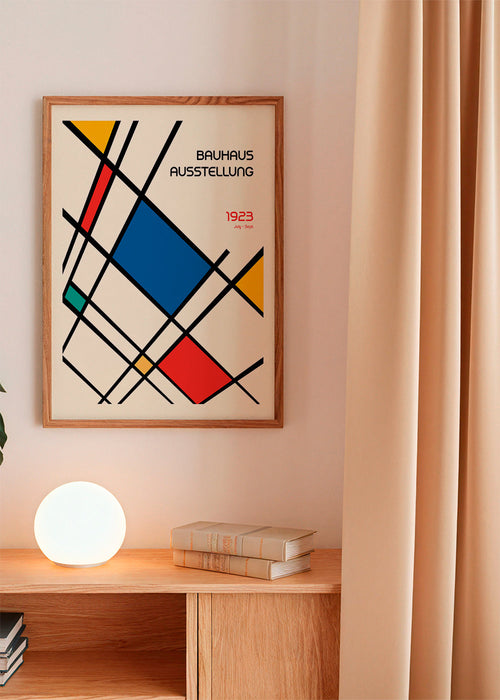 Geometrisk poster Bauhaus 1923 med primära fält
