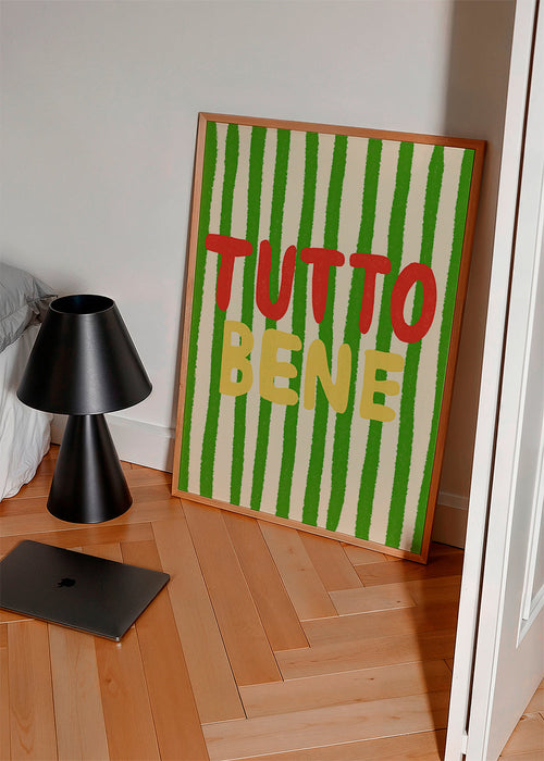 Illustration 'Tutto Bene' med gröna ränder
