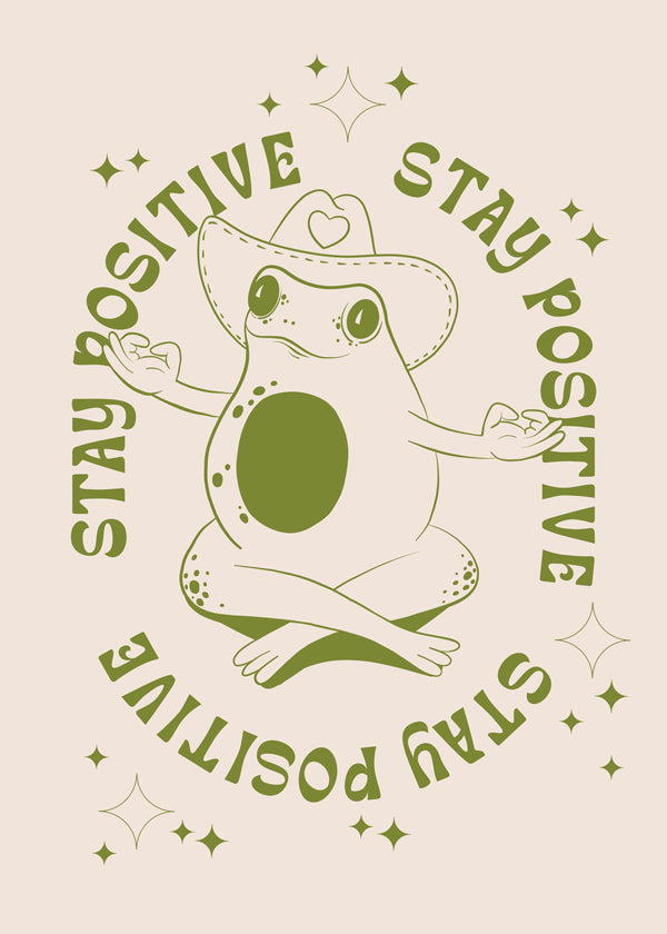 Illustration groda med positiv text