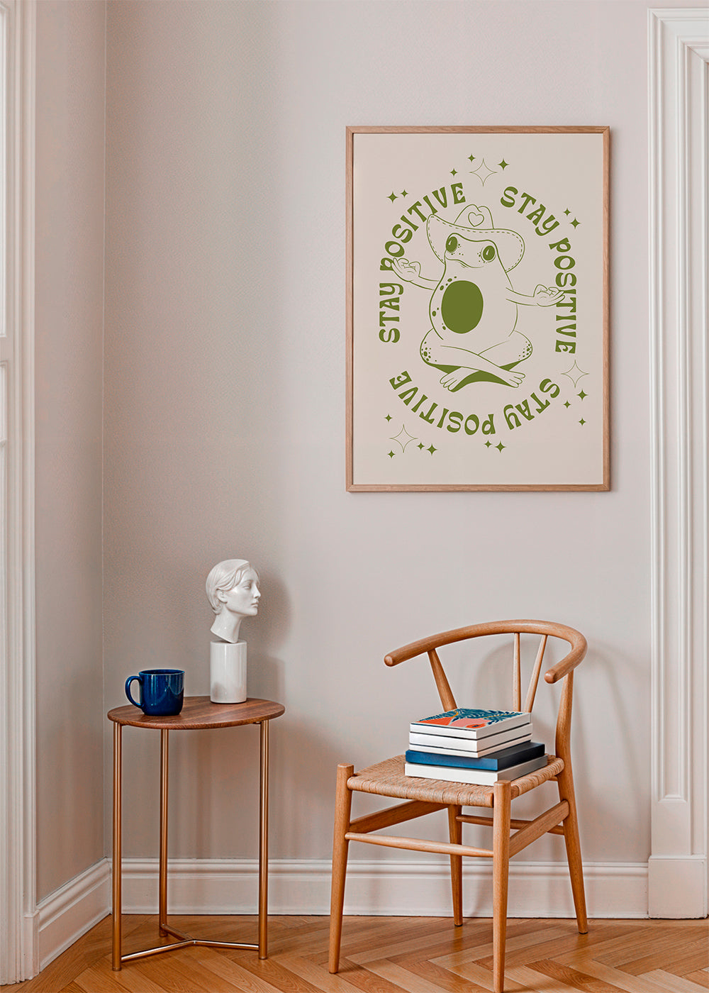 Illustration groda med positiv text